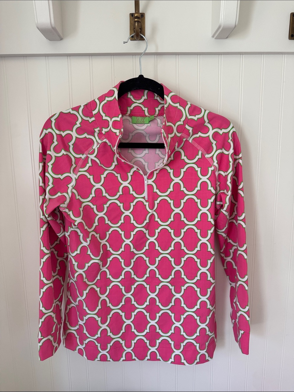 Women’s Pink Patterned Golf Performance Quarter-Zip Pullover size XS